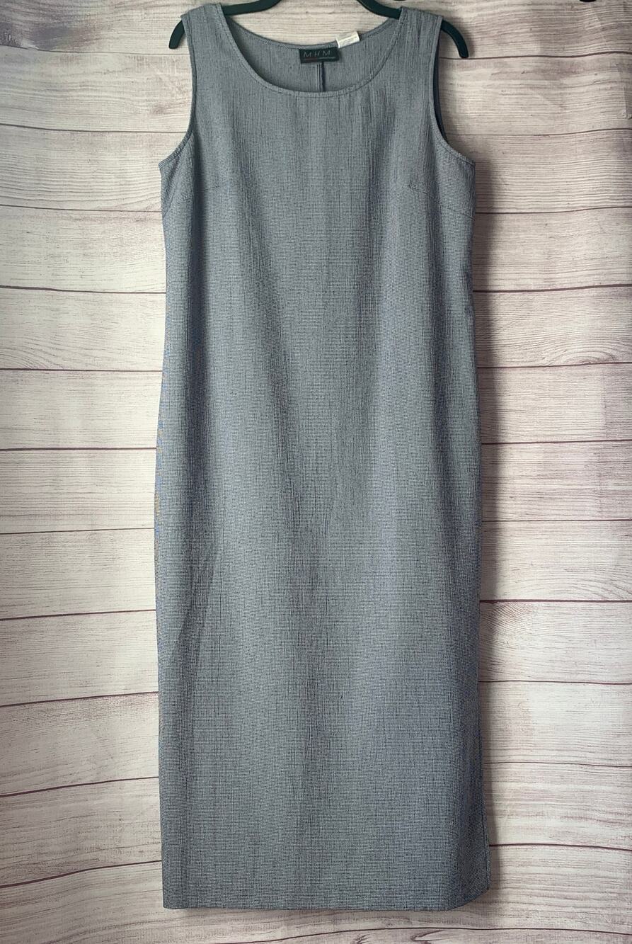 Vintage M.H.M. Melissa Harper Sleeveless Shift Dress Houndstooth Check Size 12